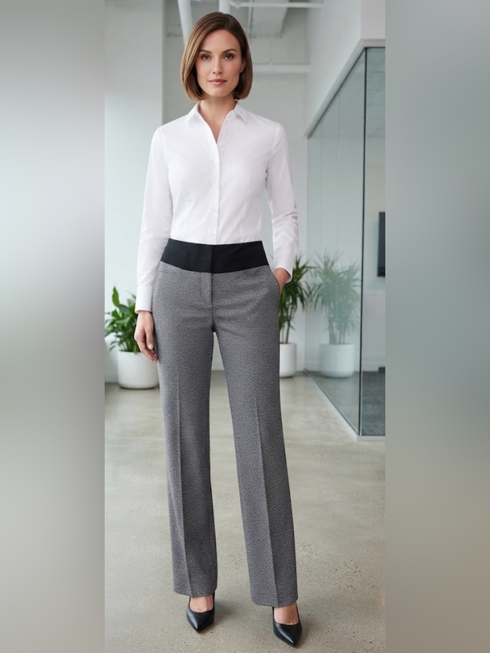 EXPRESS Editor Gray Dress Pants Size 2R Professional Trousers